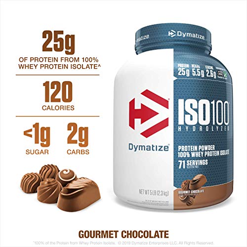 Dymatize Nutrition Iso 100, Whey Protein Powder, Gourmet Chocolate, 5 Pound #TOP1