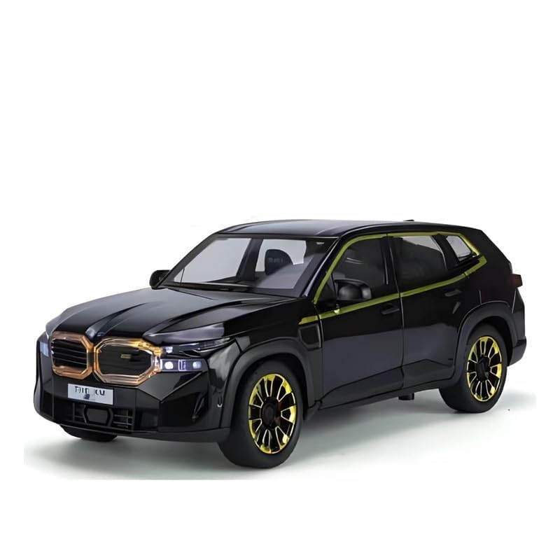 Image of 1:24 BMW XM Model Car Alloy Diecast Pull Back Toy with Lights & Music Openable Doors Metal Sports Car for Kids & Collectors Realistic Design Gift for Boys & Girls (Black)