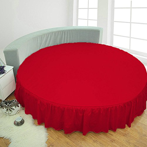 Round Bed Skirt - Luxury Single Ruffle Bed Skirt 100% Natural Cotton 800 Thread Count 21 Inch Tailored Drop, Ruffle Bed Skirt for Round Bed (King 92