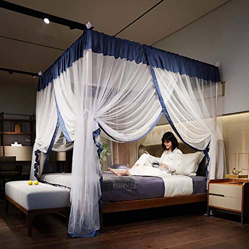 XZHU Tienda de Cama mosquitera, Cubierta de Cama, Conveniente mosquitera de Piso de Doble Capa Protectora, Dormitorio Transpirable para Adultos Tienda de Juegos de Princesas,B,1.5m