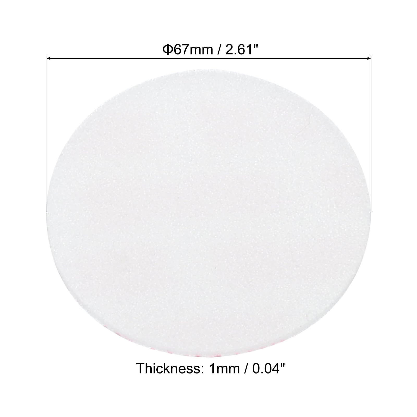 PATIKIL 67mm/2.61inch Foam Lid Liner, 200Pcs PS Foam Resistant Tamper Pressure Sensitive Seal for Bottle Cap Liners Seals White Red - Image 2