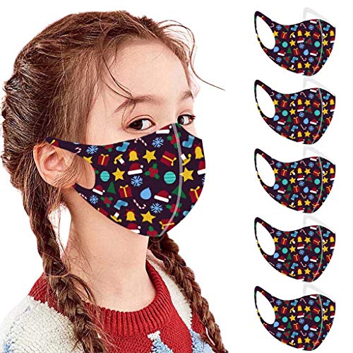 Preisvergleich Produktbild 5PCS Children / Child Beauty Weihnachtsschild, Tyoby Washable Wiederverwendbarer Anti-Staub Windproof Smother Nose Scarf(E)
