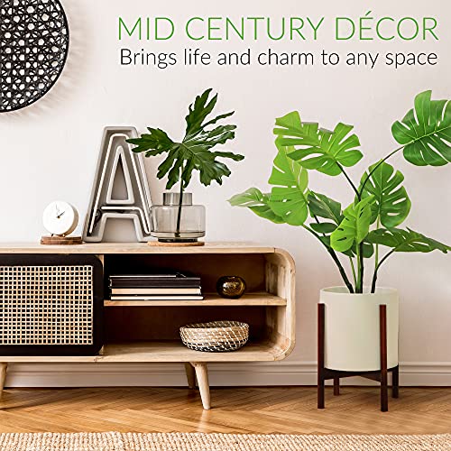 Mid Century Modern Wood Plant Stand - Fits 7,8,9,10 Inch Pot - Tall Planter For Indoor Plant, Flowers, Fiddle Leaf Fig Tree [Ceramic Pot Excluded] #TOP4