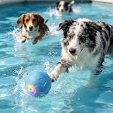 Pet Prime Intelligentes interaktives Hundespielzeug, Automatischer beweglicher Hundeball mit bunten Lichtern, drehbarer Hundeball aus E-TPU-Material, über USB-C wiederaufladbar (Blau)