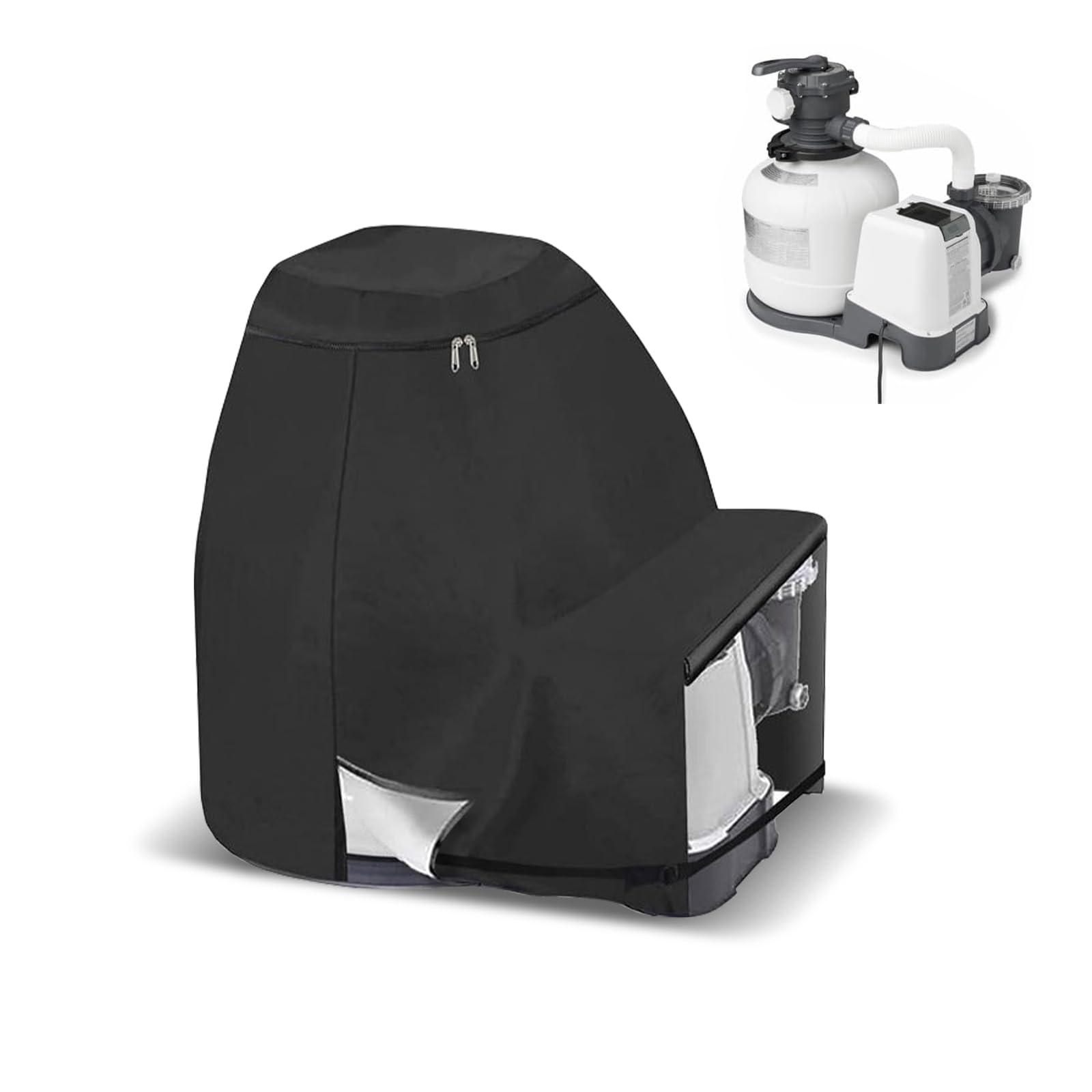 Sand Filter System Pool Cover, Waterproof Sand Filter Pump Cover for INTEX 12-16, UV-Resistant Oxford Fabric, Cover for Above-Ground Pool Pumps (70CM×65CM×55CM(420D))
