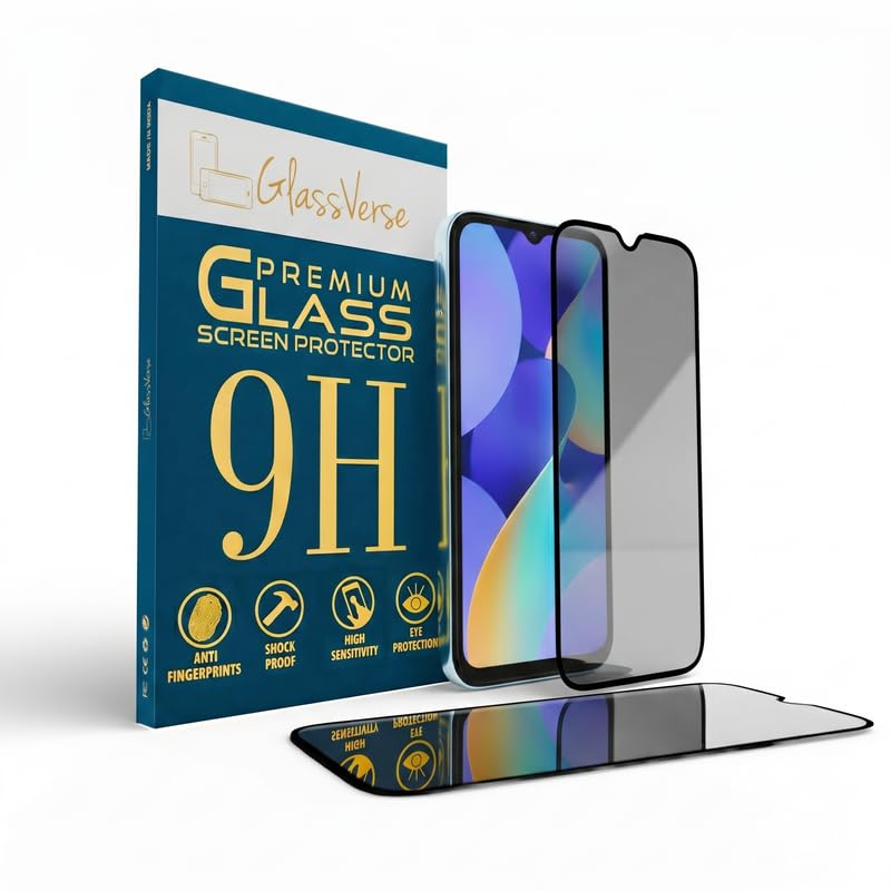 Image of GlassVerse Privacy Tempered Glass for Tecno Spark 10 | Anti Spy Screen Protector, 9H Hardness, Edge to Edge, Case Friendly, Hassle-less Installation Kit Included. (Pack of 2)