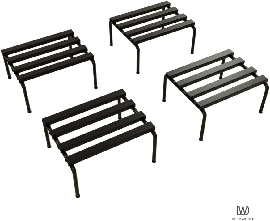 DECOWORLD || Square Plant Stand || Planter Stand for Flower Pots and Plant Pots|| Metal Plant Stand for Balcony, Living Room, Indoors and Outdoors( Set of 4)