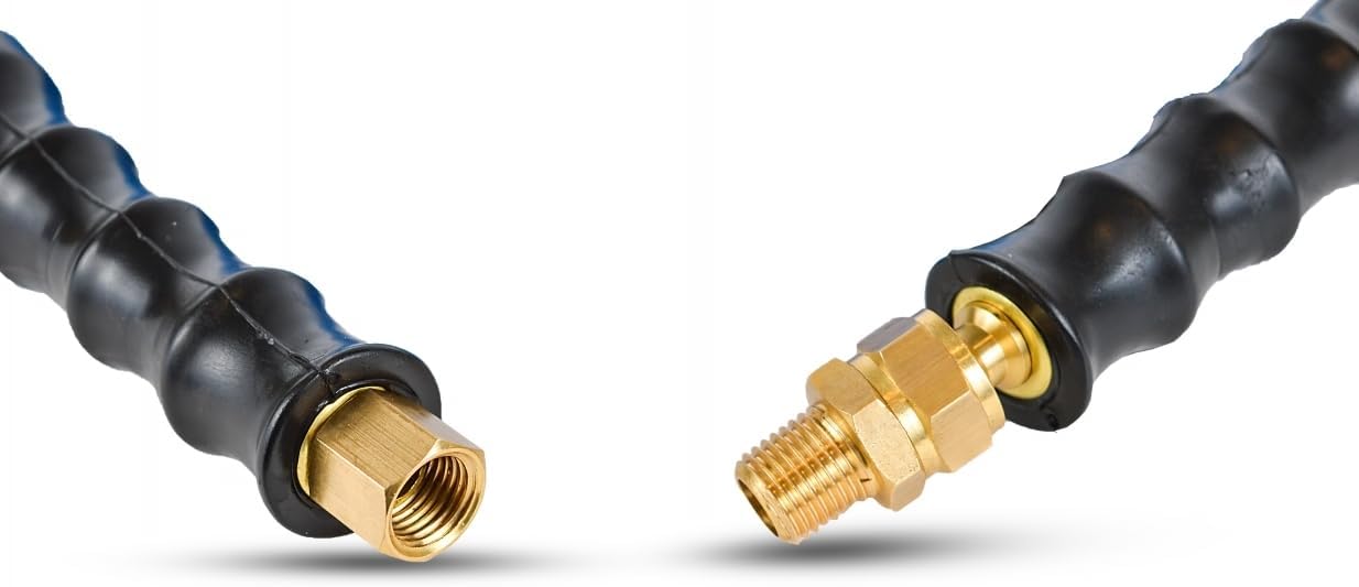 BLUBIRD BBSR1205 1/2" x 5' Rubber Air Snubber Hose, 100% Rubber, Lightest, Strongest, Most Flexible, 300 PSI, 50F to 190F Degrees, Ozone Resistant, High Strength Polyester Braided