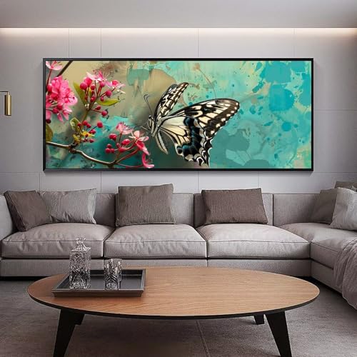Diamond Painting Papillon XXL 120x50 cm broderie diamant grand format