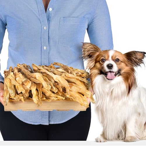 Lovely Dog | Kaninchenohren ohne Fell für Hunde 500g (ca. 35-45 Stück) | Natürliche Hasenohren Kauartikel ohne Haare | Luftgetrocknet, Hypoallergen, Getreidefrei | Kleine, mittlere & große Hunde