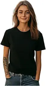 Camiseta Básica Feminina Lisa 100% Algodão Premium Confort