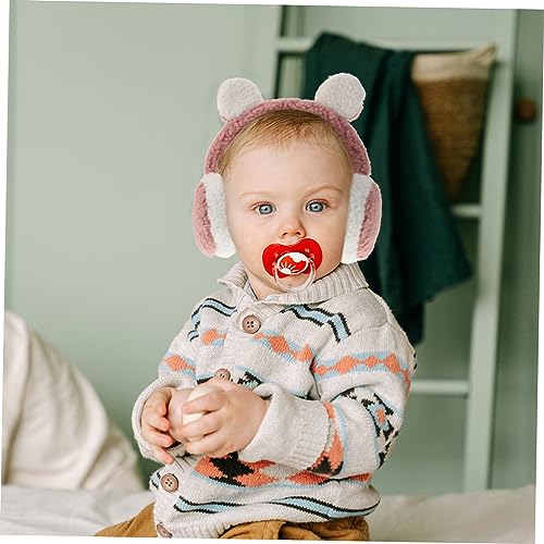 2 piezas de orejeras de invierno para niñas con diseño de oso ajustable 5