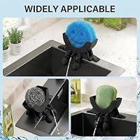 Creative Drainage Sponge Holder: Traceless Glue, 3D Printed Funny Kitchen Sink Holder, Keeps Sponge Dry – for Scrub Daddy (1, Black) — image 7