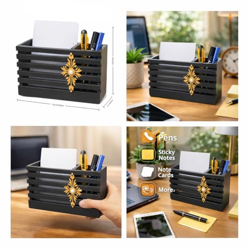 Image of Decorative Embossed Design Pencil and Pen Stand | Desk Organizer for Stationery Storage | Suitable for Office Desk, Study Table, Home and Workspace Use (Design 10)