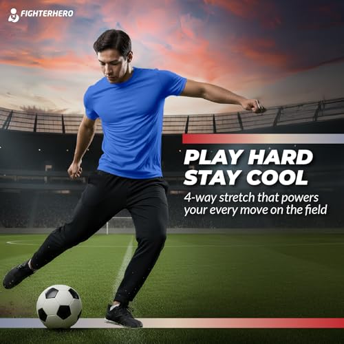 Image of Gym T Shirts for Men Workout | Sports Tshirt for Man | Running Mens T-Shirts | Polyester Men's T Shirt | Quick Dry fit Training Active Wear | Badminton Football Jersey Tshirts