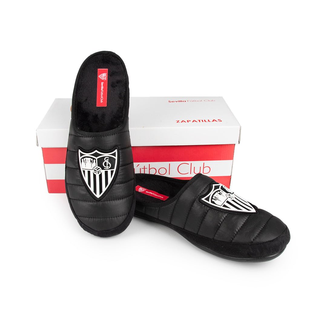 MARPEN SLIPPERS, Zapatillas de Casa de Invierno Oficiales del Sevilla FC de Fútbol Acolchadas para Hombre o Mujer