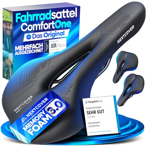 NEXTCOVER® Fahrradsattel - Das Original - mit Memory-Foam 3.0 I maximaler Fahrkomfort I ergonomischer Fahrrad Sattel für Damen & Herren I Fahrradsattel Herren bequem, Sattel Damen bequem weich NEXTCOVER® Fahrradsattel - Das Original - mit Memory-Foam 3.0 I maximaler Fahrkomfort I ergonomischer Fahrrad Sattel für Damen & Herren I Fahrradsattel Herren bequem, Sattel Damen bequem weich