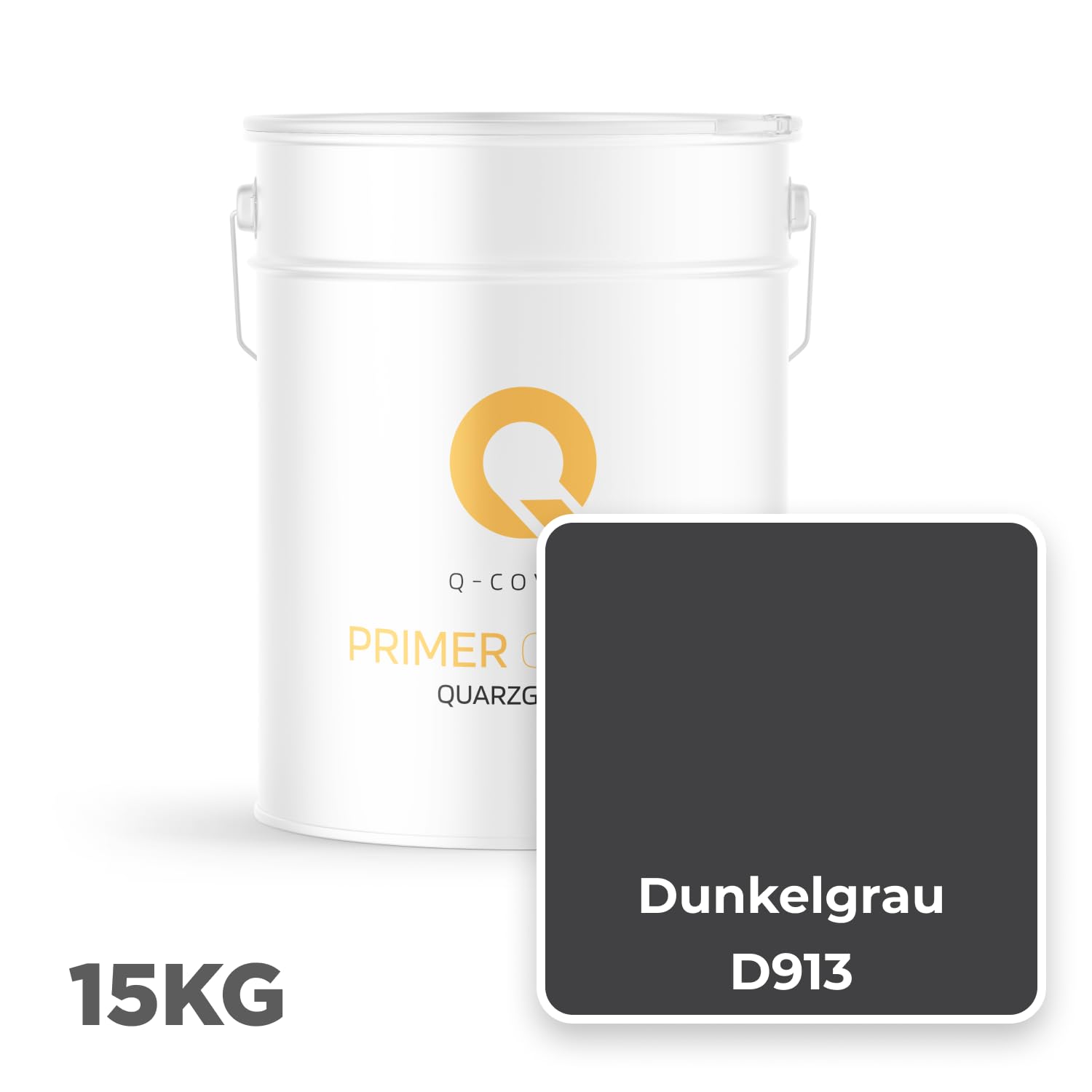 Quarzgrund für Dekorativer Putz mit Mica Dunkelgrau D913 15KG | Acrylatdispersion Grundiermittel Innen & Außen für Wände und Decken Grundierung Schutz Mosaikputz ca. 0,3-0,4 KG/m2