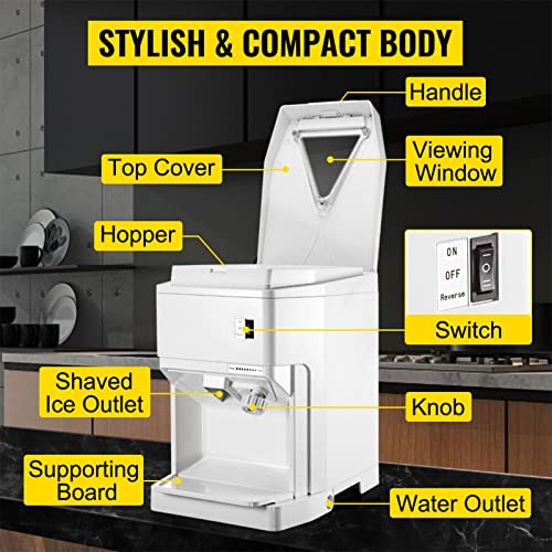 Elektrischer Eiscrusher Eisrasierer-Maschine Kommerziell 265 LBS/Std Shaded Ice Maker Für Den Tisch Schneekegel… – Bild 6