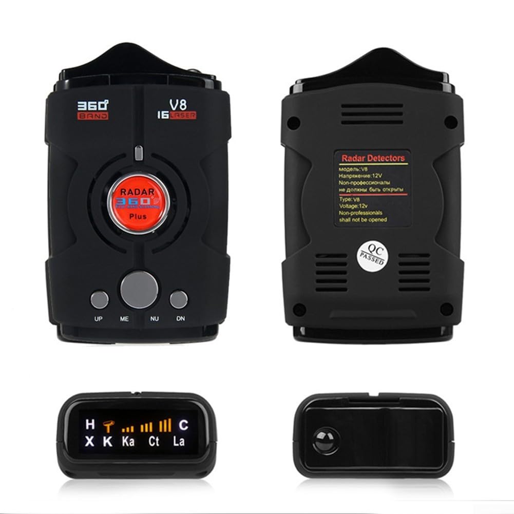 Robusto rilevatore di autovelox a 360 gradi in ABS con avvisi vocali immediati per una guida sicura