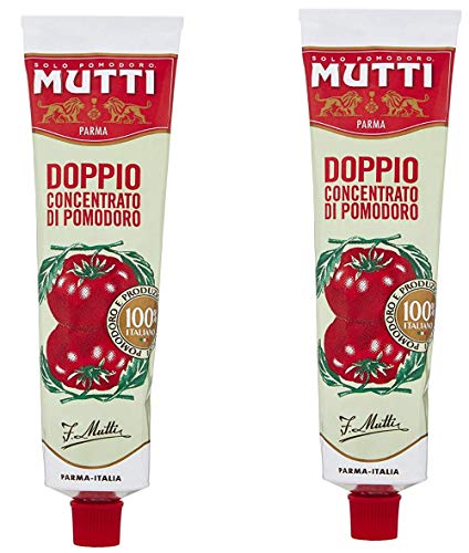Mutti Doppio Concentrato Salsa di Pomodoro Doppio Concentrato 130gr 4.58oz, Confezione da 2