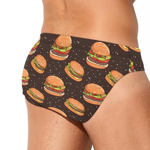 Fast Food Burgers Mens Swim Briefs Quick Dry Swimming Trunks Training Swimsuit Low Rise Swimwear3