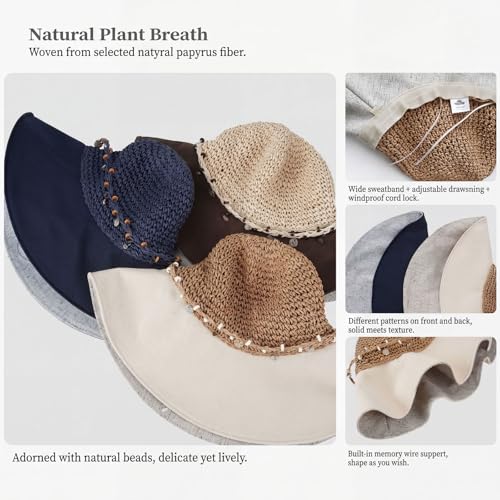 Sombrero de playa plegable para mujer con protección UPF 50+ miniatura 2