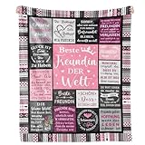 QITIXI:OU Beste Freundin Geschenke, Geschenk Beste Freundin Geburtstag, 130x150CM Decke, Bestie Freundschaft Geschenke, Geburtstagsgeschenk für Frauen Frau, Beste Freundin