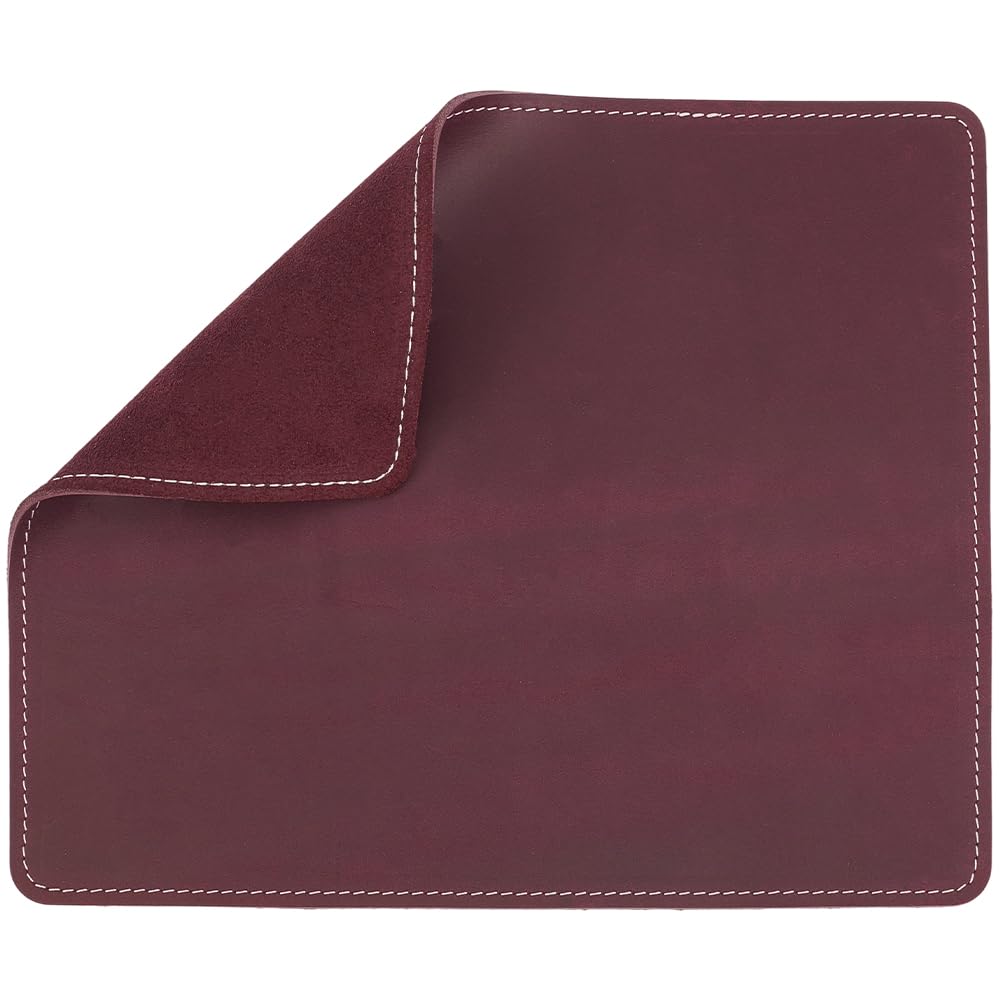 Tapis de souris en cuir véritable de vachette violet GORGECRAFT chic