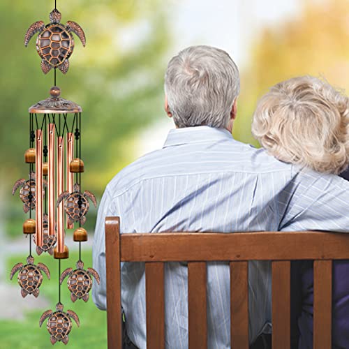 Image of Turtle Wind Chimes for Outside, Sea Turtle Gifts for Women, Turtle Decor