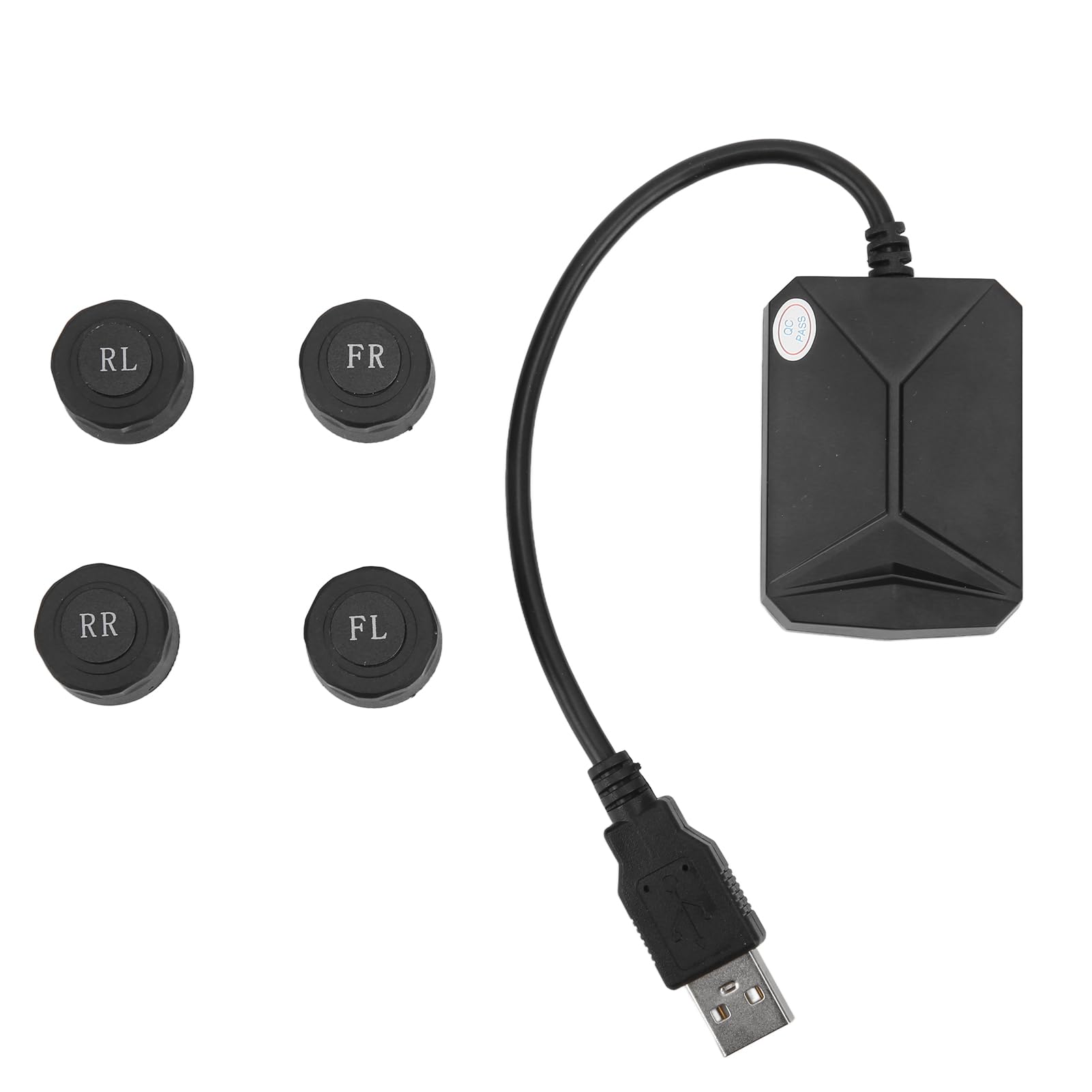 Uniwersalny System TPMS z 4 Czujnikami i Interfejsem USB, System Monitorowania Ciśnienia w Oponach Samochodowych do Gacji, Rts i Wykrywania