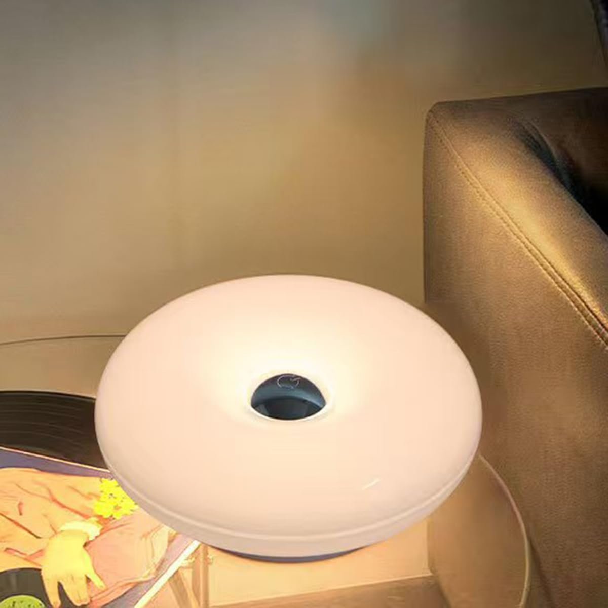Lámpara Donut naranja LED recargable Lámpara de mesa Donut inalámbrica con regulador táctil Lámpara de mesa recargable por USB de 2000 mAh Lámpara de mesita de noche a pilas Lámpara decorativa,blanca