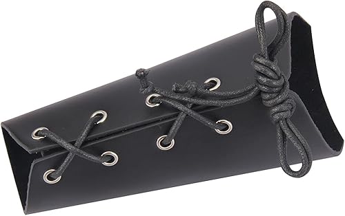 Miniatura 7 de Jeilwiy Brazaletes vikingos medievales de cuero, brazaletes de armadura de brazo, brazalete de cuero, guantelete punk para hombres y mujeres,