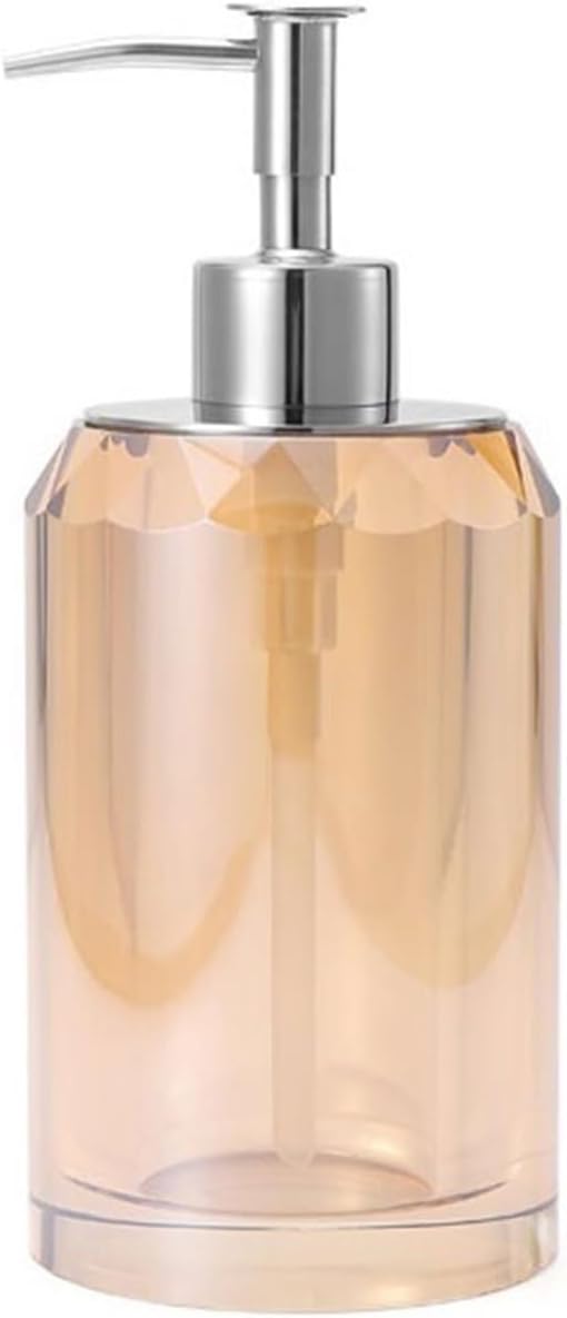 Kitchen Soap Dispenser 180ML Crystal Soap Dispenser Press Type Shampoo Shower Gel Dispensing Bottle Stainless Steel Pump Head Bathroom Soap Dispenser(Medium)