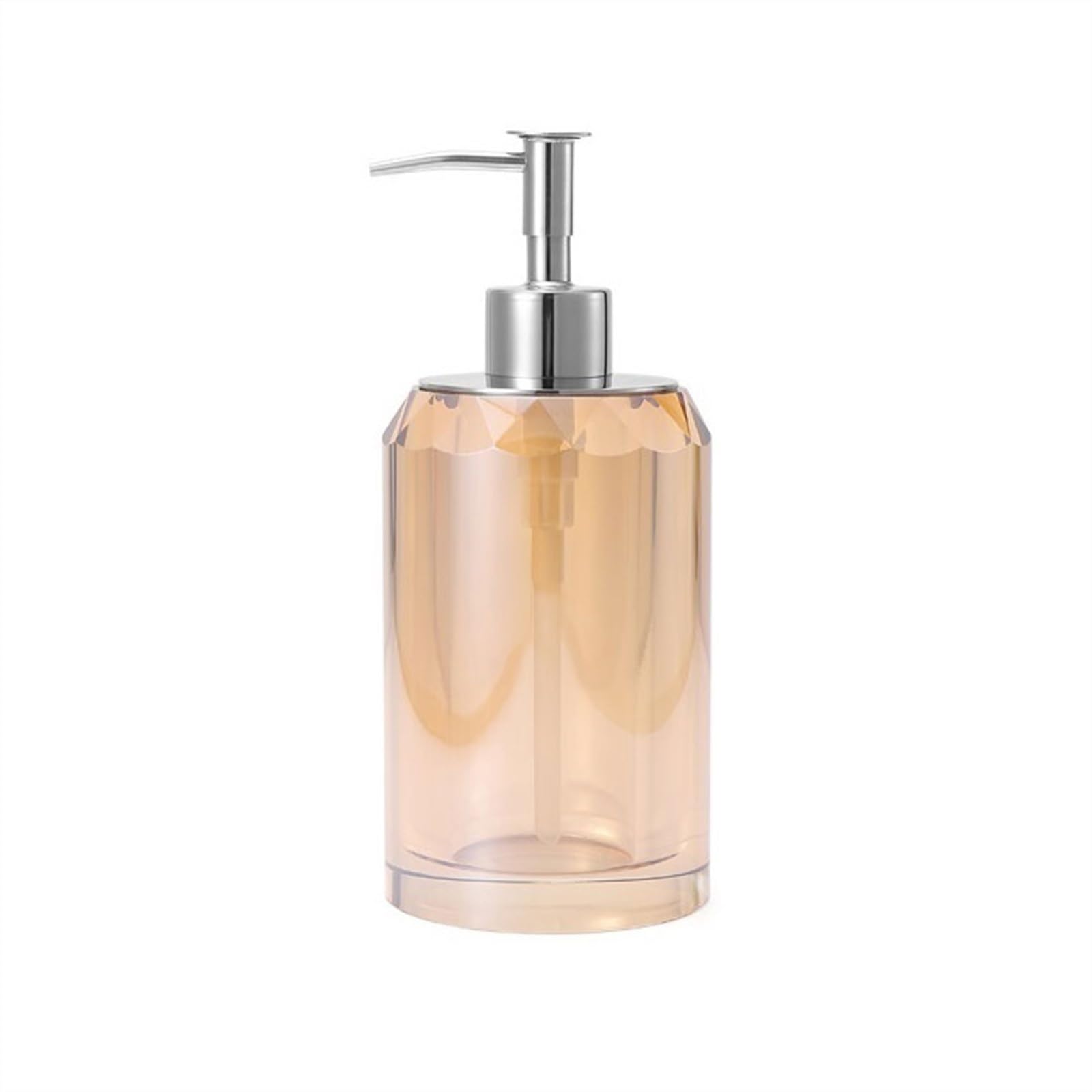 ENGENDER Seifenspender 180 ml Kristall-Seifenspender, Press-Typ, Shampoo-Duschgel-Spenderflasche, Edelstahl-Pumpenkopf Badezimmerzubehör(S)