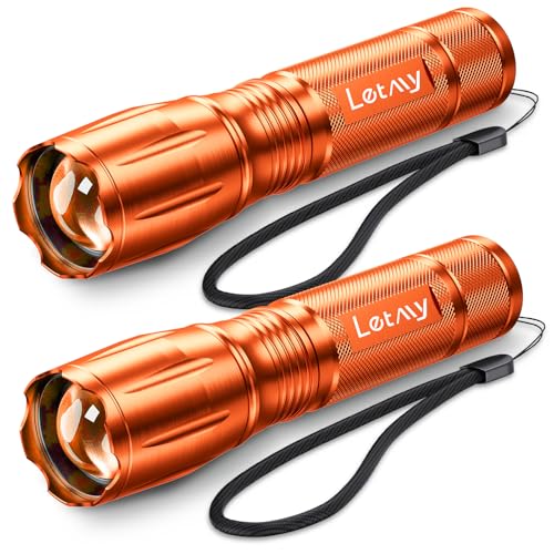 LETMY Tactical Flashlight S2000-2 Pack Bright Military Grade LED Flashlights