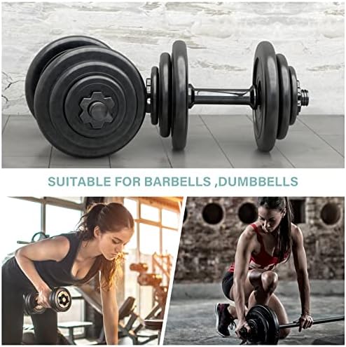 Prasacco 6 Pieces Spinlock Collars, 1 inch Anti-Slip Barbell Clips Dumbbell Hex Nut Barbell Spin-Lock Collars Screw Clamps for Dumbell Weight Lifting Fitness Training