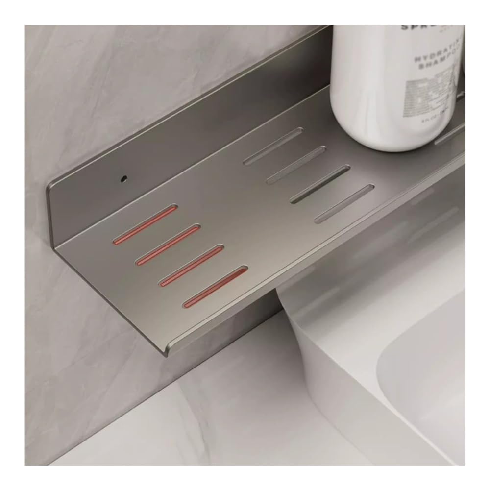 Duschregale Waschbeckenablage über dem Wasserhahn, Organizer aus verdicktem Aluminium, U-förmige Ablage for die Arbeitsplatte (ohne Bohren)(80CM)