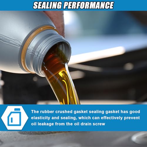 Image of 25PCS M12 Car Oil Drain Plug Gasket - Rubber Car Sealing Gasket Replacement for #12616850 3536966, Car Engine Oil Pan Crush Washers Rubber Rings for Cascada Enclave (M12)