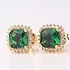 ODETOJOY-1-Pair-Simulated-Emerald-Earrings-18K-Yellow-Gold-Plated-Square-Cubic-Zirconia-Simulated-Diamond-Halo-Stud-Earrings-for-Women-with-Gift-Box-with-Gift-Box ODETOJOY 1 Pair Simulated Emerald Earrings 18K Yellow Gold Plated Square Cubic Zirconia Simulated Diamond Halo Stud Earrings for Women with Gift Box with Gift Box (Green)