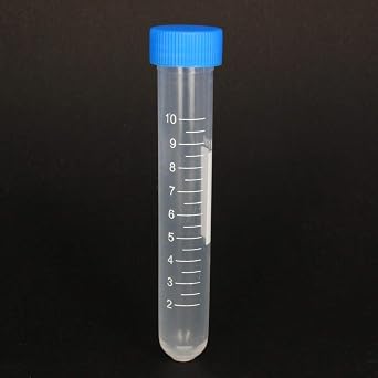 10mL Centrifuge Tubes,200PCS Round Tubes Sterile,Leak-Proof Screw CapsBlue, Plastic Container with Graduated and Write Marks, Non-pyrogenic, DNase/RNase Free, Human DNA-Free Bag Pack