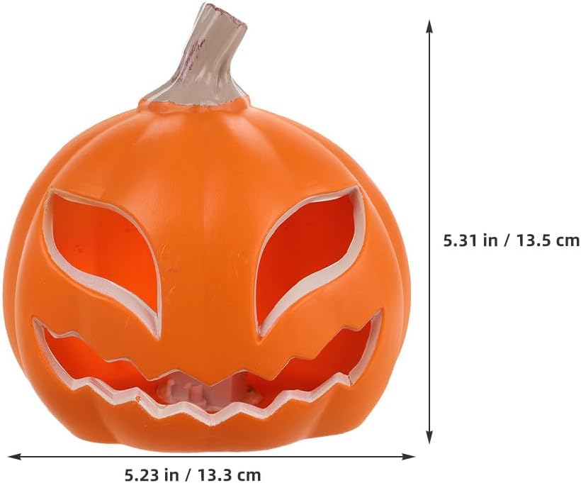 VANZACK 2pcs Light Up Halloween Pumpkin Lanterns, Large Hollow Plastic Glowing Pumpkins for Window Display, Party, Store Decoration