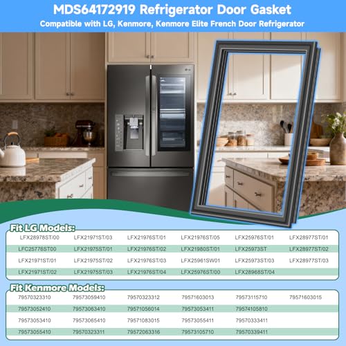 UPGRADED MDS64172919 Refrigerator Freezer Door Gasket Replacement Compatible with LG, Kenmore Refrigerator Door Seal, Replaces Part Number MDS38201419 MDS38201406 2704730 French Door Freezer Door Seal by POOLKEY - Used condition - Image 3