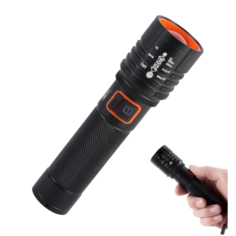 Drumstone (𝐒𝐩𝐞𝐜𝐢𝐚𝐥 𝟏𝟓 𝐘𝐞𝐚𝐫𝐬 𝐖𝐚𝐫𝐫𝐚𝐧𝐭𝐲 Compact M035 USB Rechargeable Torch – Lightweight, Portable Flashlight with Bright Beam, Durable Anti-Slip Grip, Ideal for Indoor, Outdoor,-picture-51