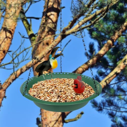 Grjoprt BIRD FEEDER 2 Hanging Bird Bath Hanging Bird Feeder 10Inch, Bird-Feeder Hanging For Garden Yard Outside, Birdbath Plate Tray Hanging Bird Water Or Bird Seed thumb #4