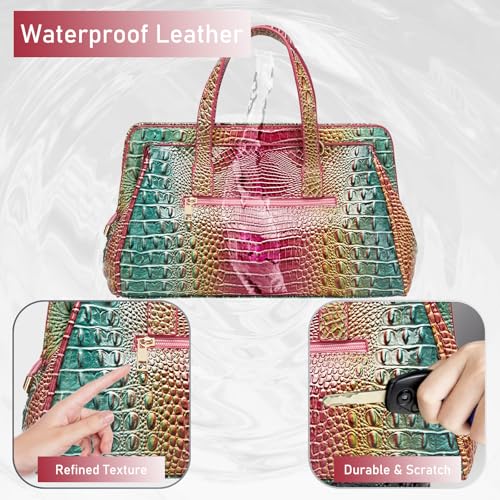 Image of Makcr Joacbv Women Fashion Crocodile Print Handbag Shoulder Satchel Top Handle Crossbody Bag