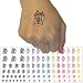 Hand Drawn German Beer Stein Temporary Tattoo Water Resistant Fake Body Art Set Collection - White (One Sheet)