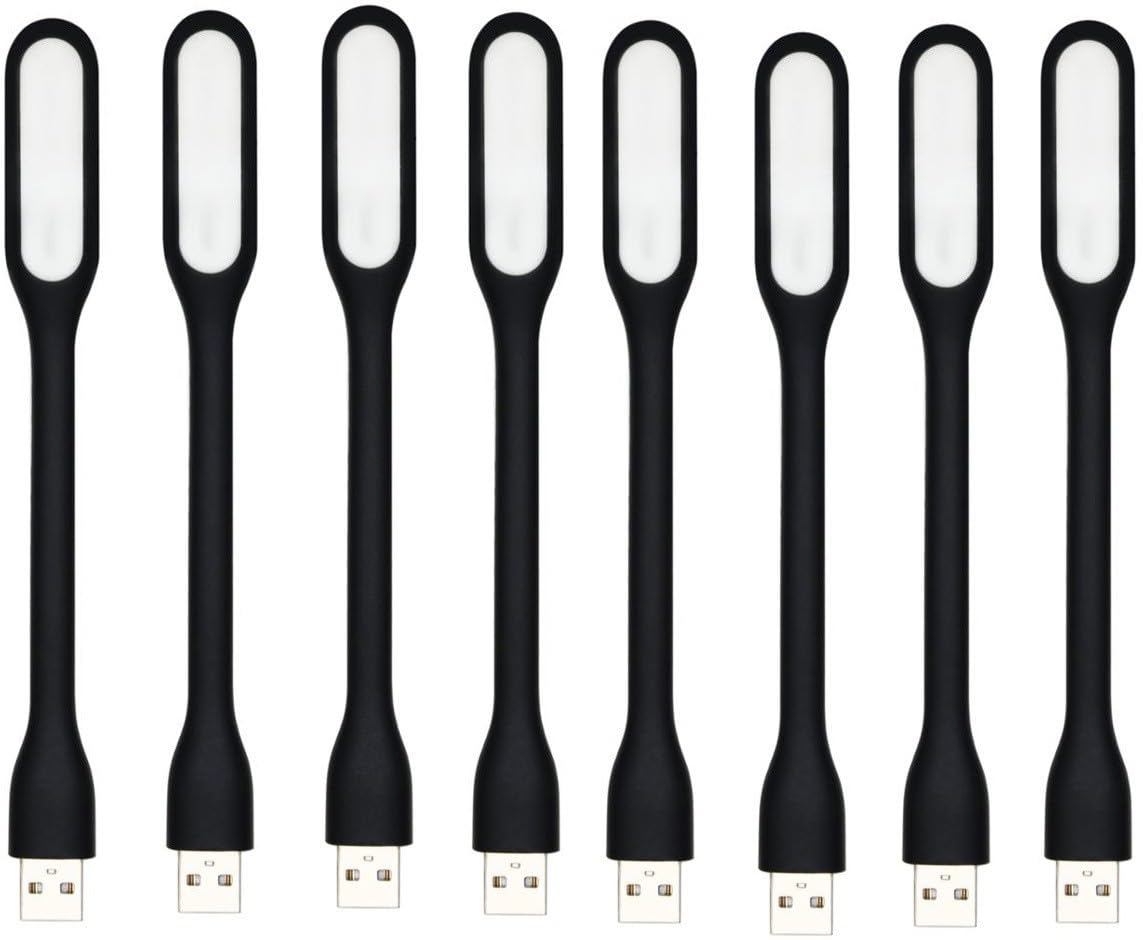 Pack of 8 USB LED Lamps – 5V 1.2W Flexible Portable Lights for Power Banks, Laptops, and More – Black-image-38