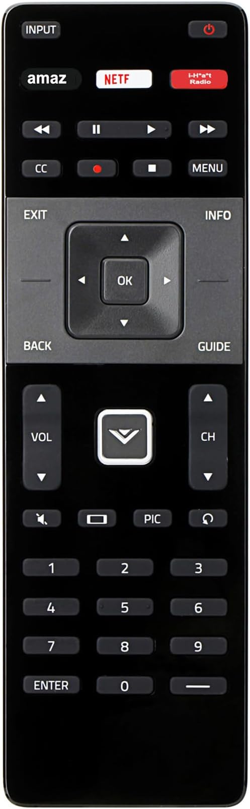 XRT122 Replace Remote fit for Vizio TV D43f-E2 D32f-E1 D39f-E1 D43f-E1 D48f-E0 D50f-E1 D55f-E0 D55f-E2 E40C2 E65x-C2 E55-C2 D48-D0 E55-C1 E550i-B2 E241i-B1 D40U-D1 E60-C3 D70-D3 D43-D2 D28H-D1 D32H-D1