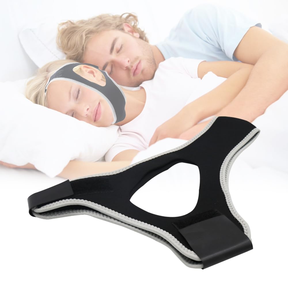WDKXCN Airflow Jaw Strap, Anti Snoring Chin Strap, Adjustable Snoring Reduction Device, Breathable Stop Snoring Aids for Men and Women